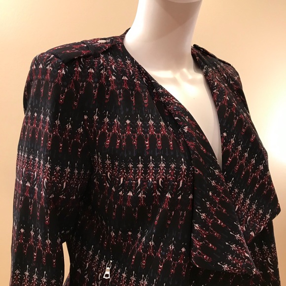 H&M Open Front Print Blazer Jacket Zip Pockets - Picture 5 of 15